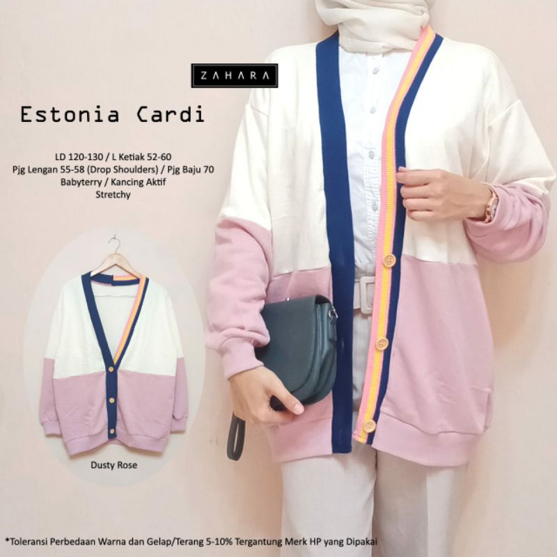 estonia cardi by zahara || cardigan babyterry LD 120~130