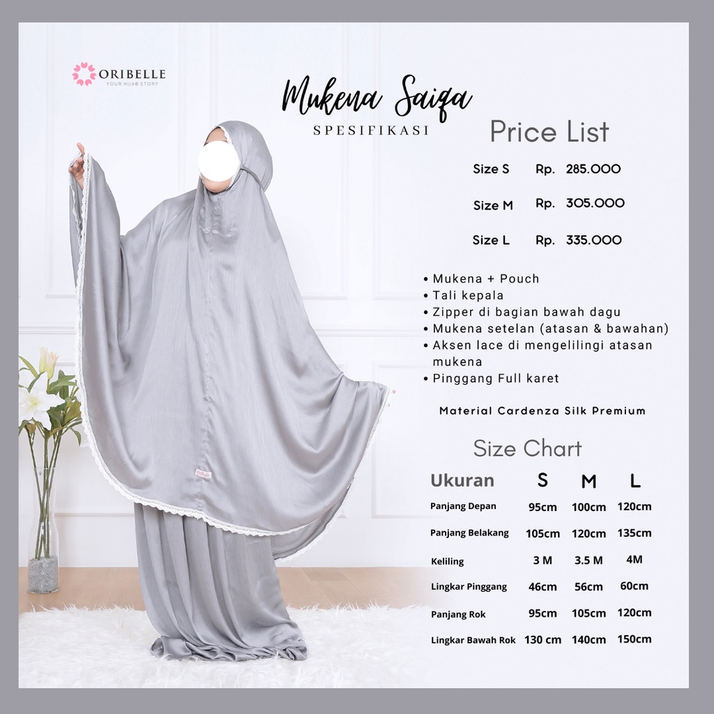 Mukenah SAIQA by Oribelle Mukena Anak dan Dewasa