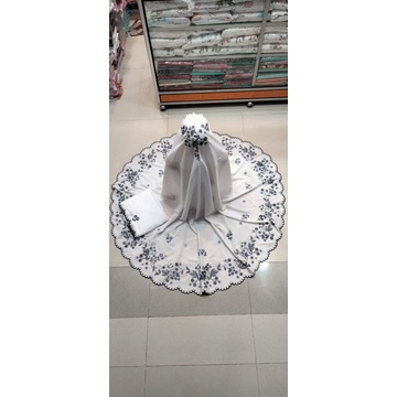 Mukena bordir strimin bunga keliling khas Bukittinggi-padang