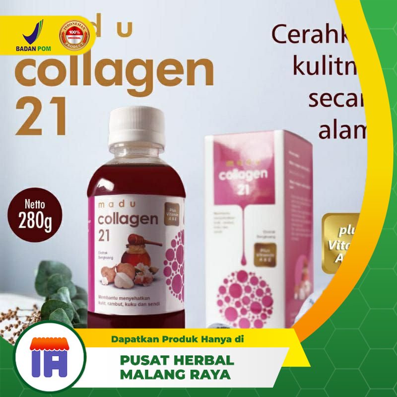 

MADU COLLAGEN 21 KOLAGEN PLUS VITAMIN A & E MEMBANTU MENYEHATKAN KULIT Rambut Kuku dan Sendi Isi 280 Gr