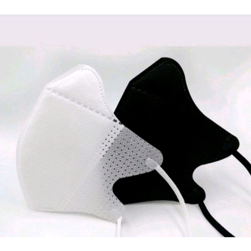 Masker Kesehatan Duckbill Face Mask Hitam Putih 50 pc Lembar