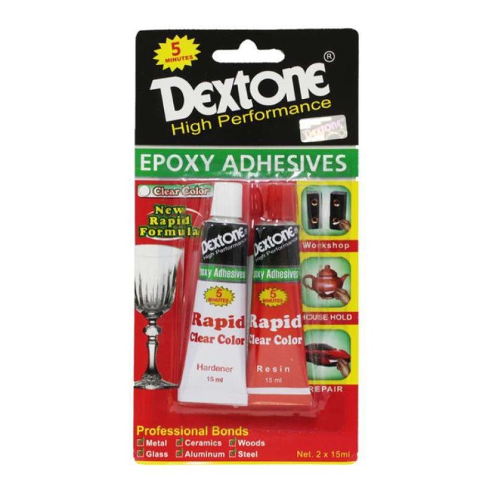 DEXTONE Epoxy Adhesives Lem Serbaguna 5 Menit Warna Clear Color