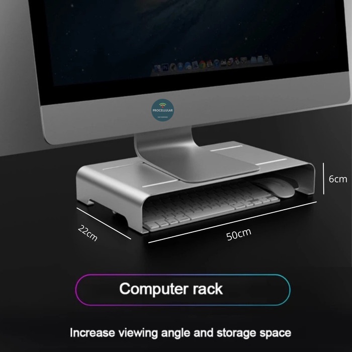 Alas Stand Monitor Imac Pc Alas Dudukan Komputer Standing Rak Alumunium