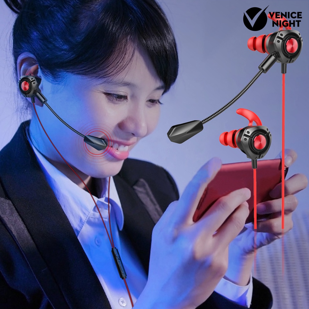 (VNEP) (Berkabel) G22 Earbud High Fidelity Intelligent Noise Reduction Ringan 3.5mm Stereo Olahraga In-ear Earbud Gaming untuk Panggilan