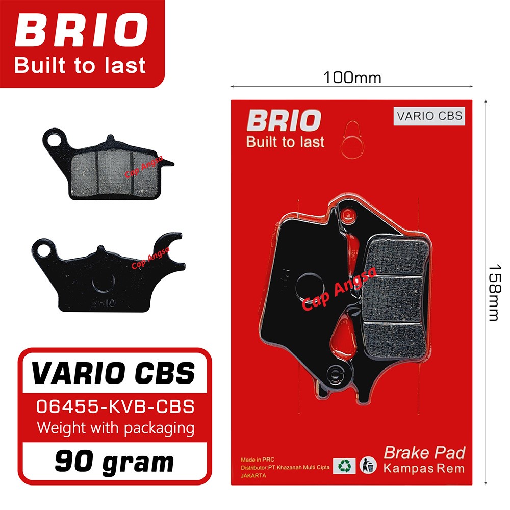 BRIO FRONT BRAKE PAD KAMPAS REM DEPAN DISC DISPED REM 20PC 1 BOX VARIO SPACY SCOOPY DISPAD 06455 KVB