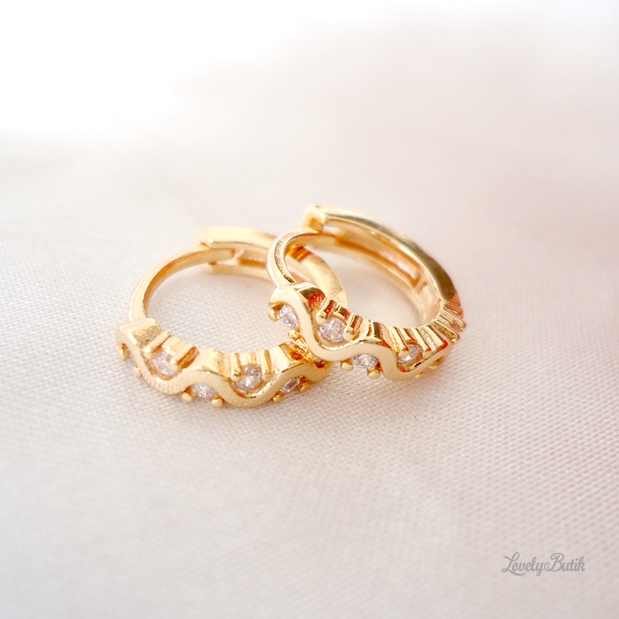 Anting Jepit Xuping Gold Perhiasan Fashion Wanita Mil4 Anting Klip Korea Model Permata Premium Lovelybutik
