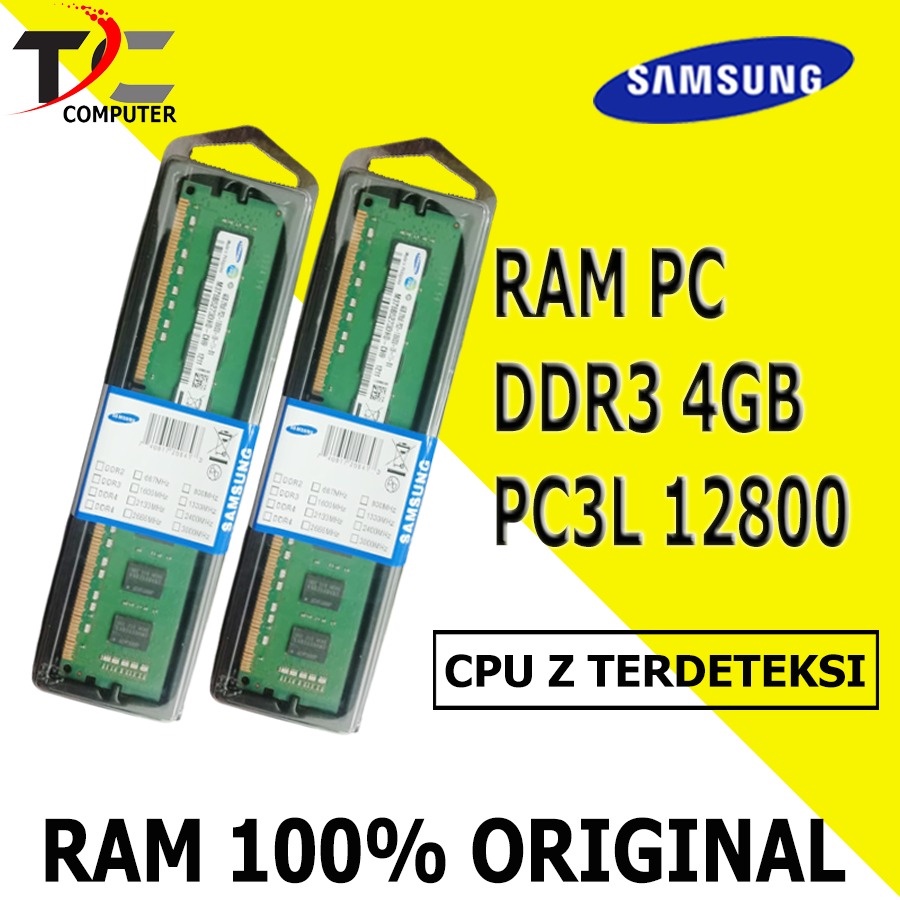 RAM MEMORY PC KOMPUTER DDR3L 4GB PC12800 SAMSUNG/HYNIX