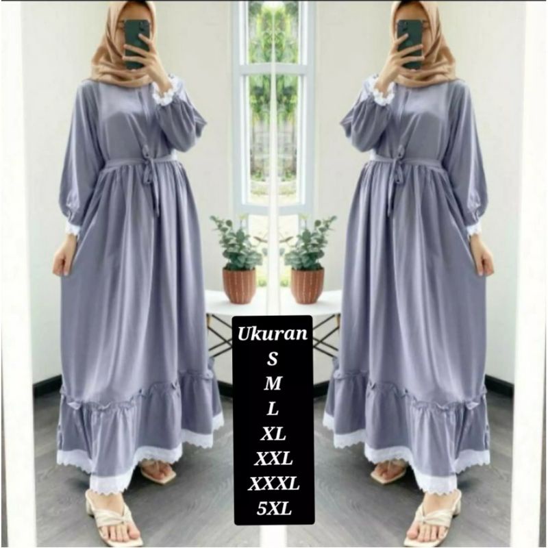 Ralina Maxi Dress Big Size | LD 140 130 120 110 104 98 92 | Baju Wanita Muslim