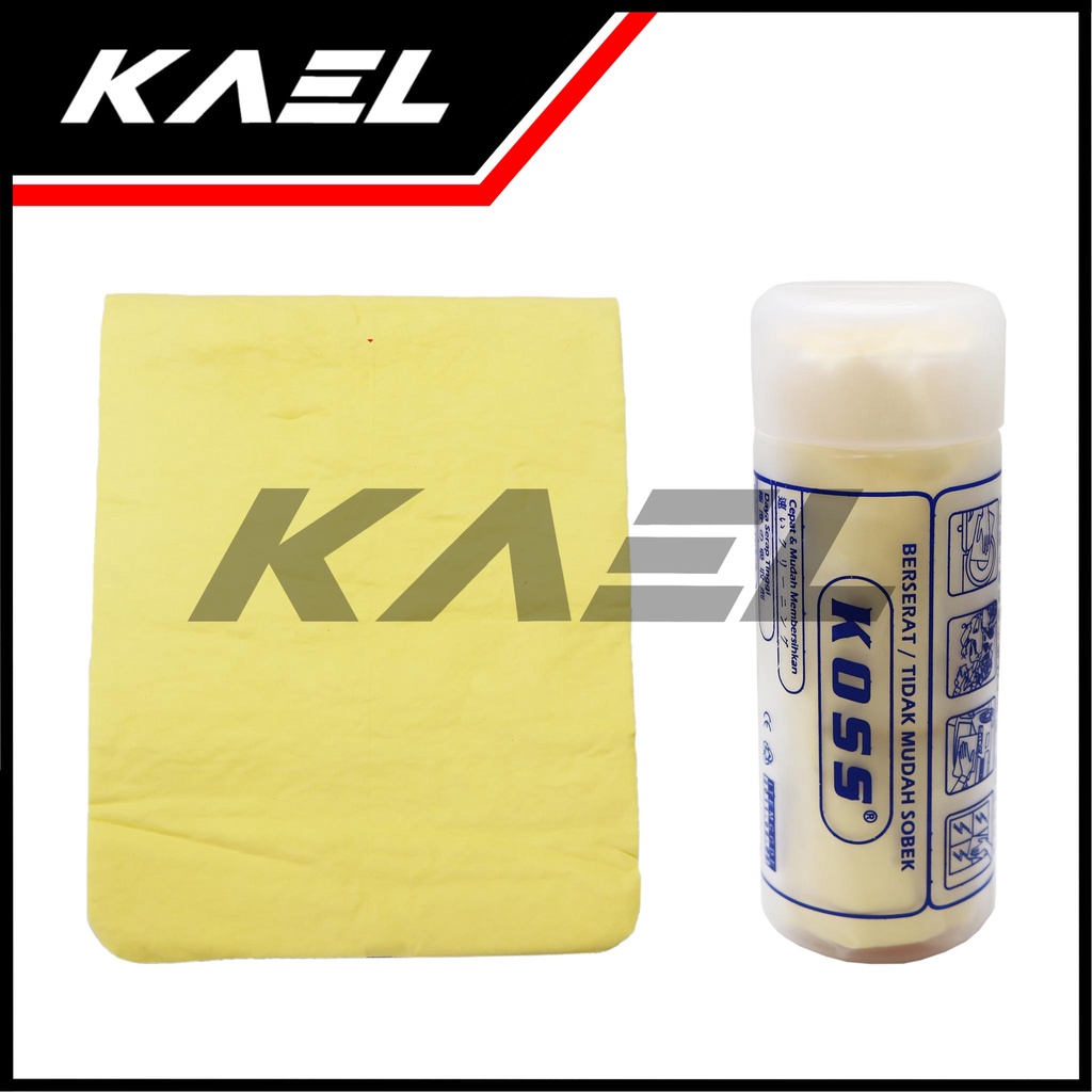 Lap Kanebo Koss High Quality Dengan Tabung Daya Serap Tinggi Tidak Mudah Sobek Berserat-Serat Canebo Chamois Serbaguna Mobil-Motor-Furnitur-dll Botol