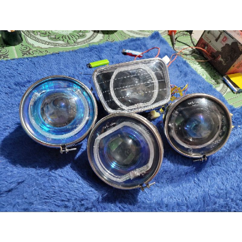 Lampu depan BI LED  gen 2 RGB REMOT YL+CB125+MP+TIGER+NINJA.PNP CB,GL,MP,TIGER.