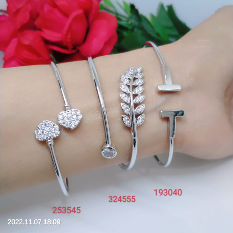 Gelang Silver Titanium Tembaga Xuping Perhiasan Aksesoris Lapis Emas 18,24 Karat