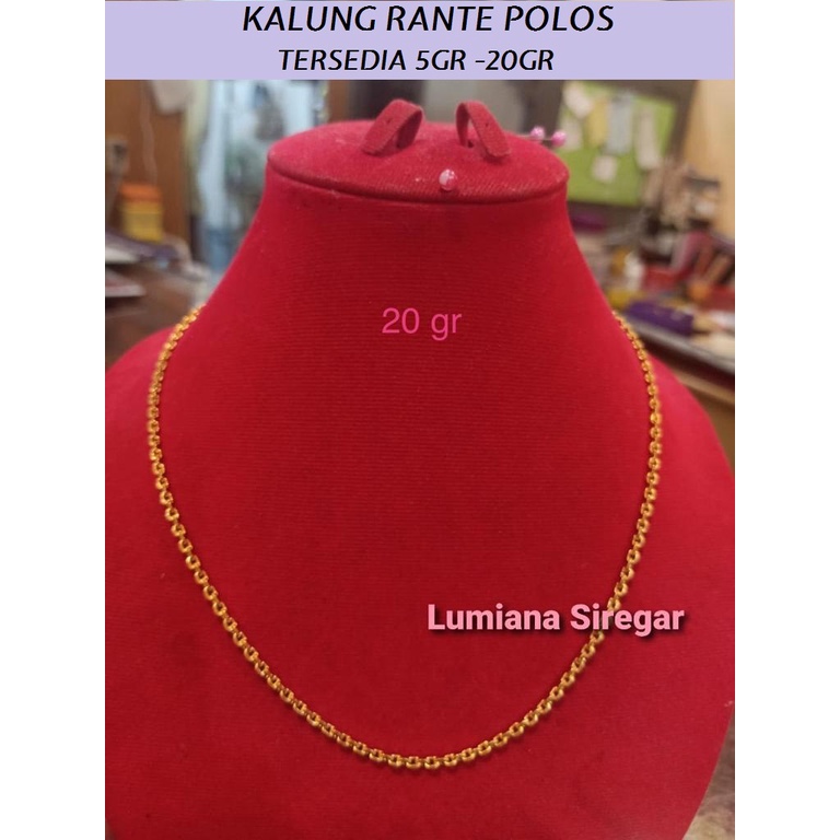 Kalung Rante Rell Polos Mas LM London 24k 99,9% Lumiana Siregar Emas Toba