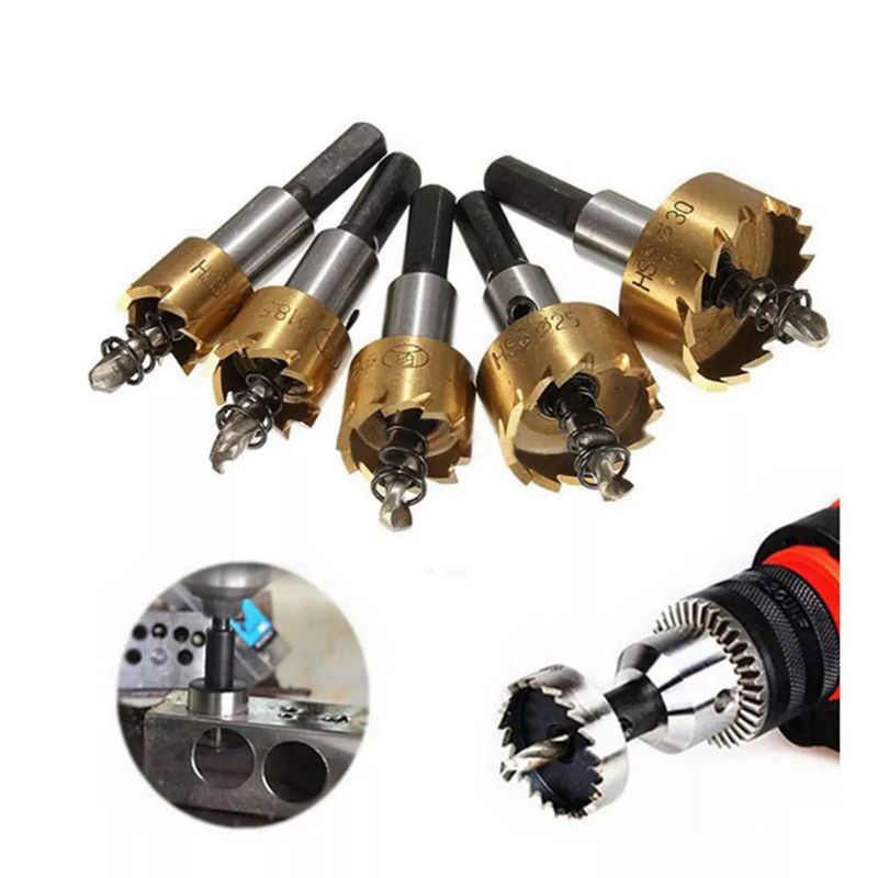 Nuansa - Mata Bor Hole Cutter HSS / Drill Bit Hole Saw Set High Quality 16 - 30mm untuk Besi Kayu Plastik Alumunium dsb