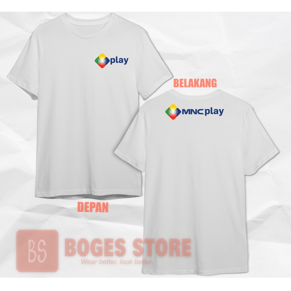 BOGES STORE - Kaos Perusahaan Internet MNC Play Unisex Bahan Cotton Combed 30s Ready Size Jumbo