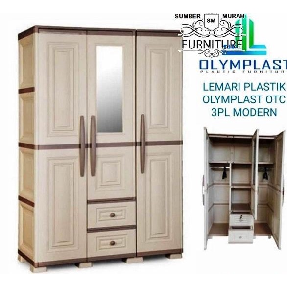 

Olymplast Lemari Baju 3 Pintu / Lemari Plastik - OTC 03P Modern stock ready
