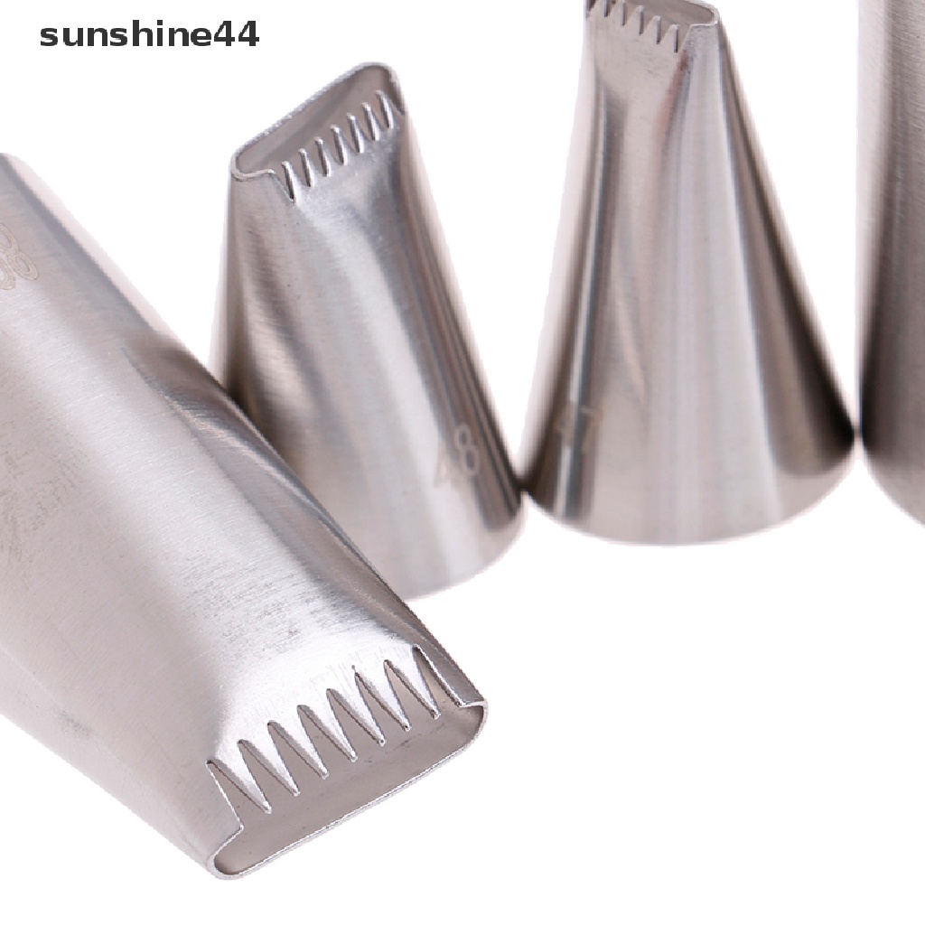 Sunshine 5pcs / Set Spuit Piping Stainless Steel Bentuk Keranjang Anyam Untuk Dekorasi Kue