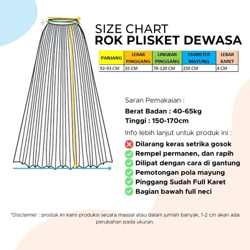 𝗖𝗮𝗿𝗲.𝗶𝗻 Rok Plisket Matt Hyget Tipis Outfit Muslimah Dewasa