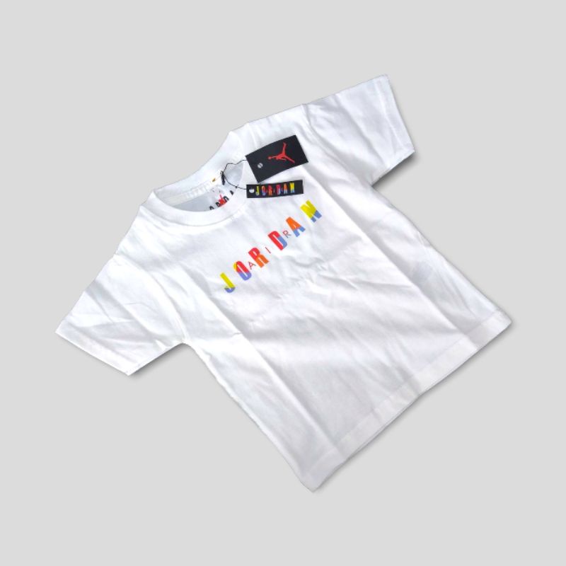 baju anak kaos anak nike air jordan text multi colour katun combed 24s super soft handfield .