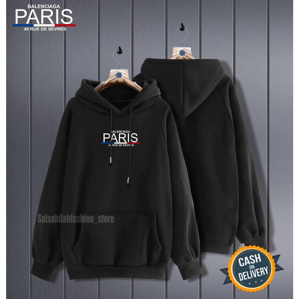 Sweater Pria Deas Off White Beludru Panas Musim Gugur Berkerudung Dingin PARIS