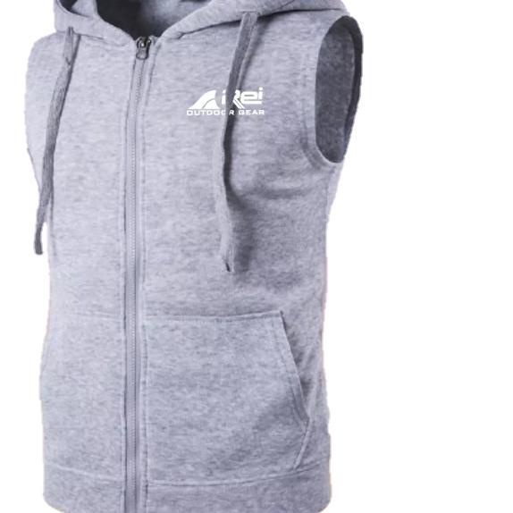 Rompi Pria Hoodie vest Rei outdor - Hitam, M