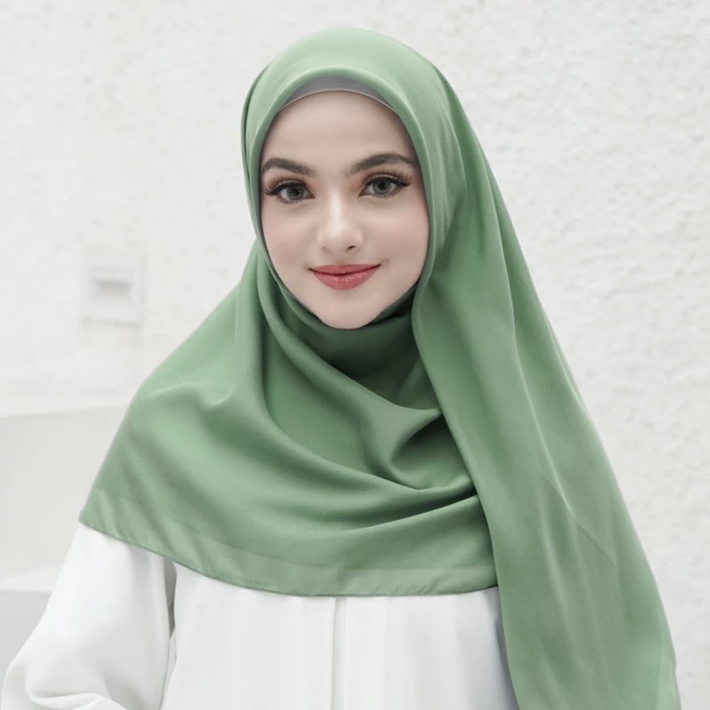 Essential Sage Green 41 Polos Basic Scarf Mandjha Ivan Gunawan Hijab Segi Empat Glitter Original