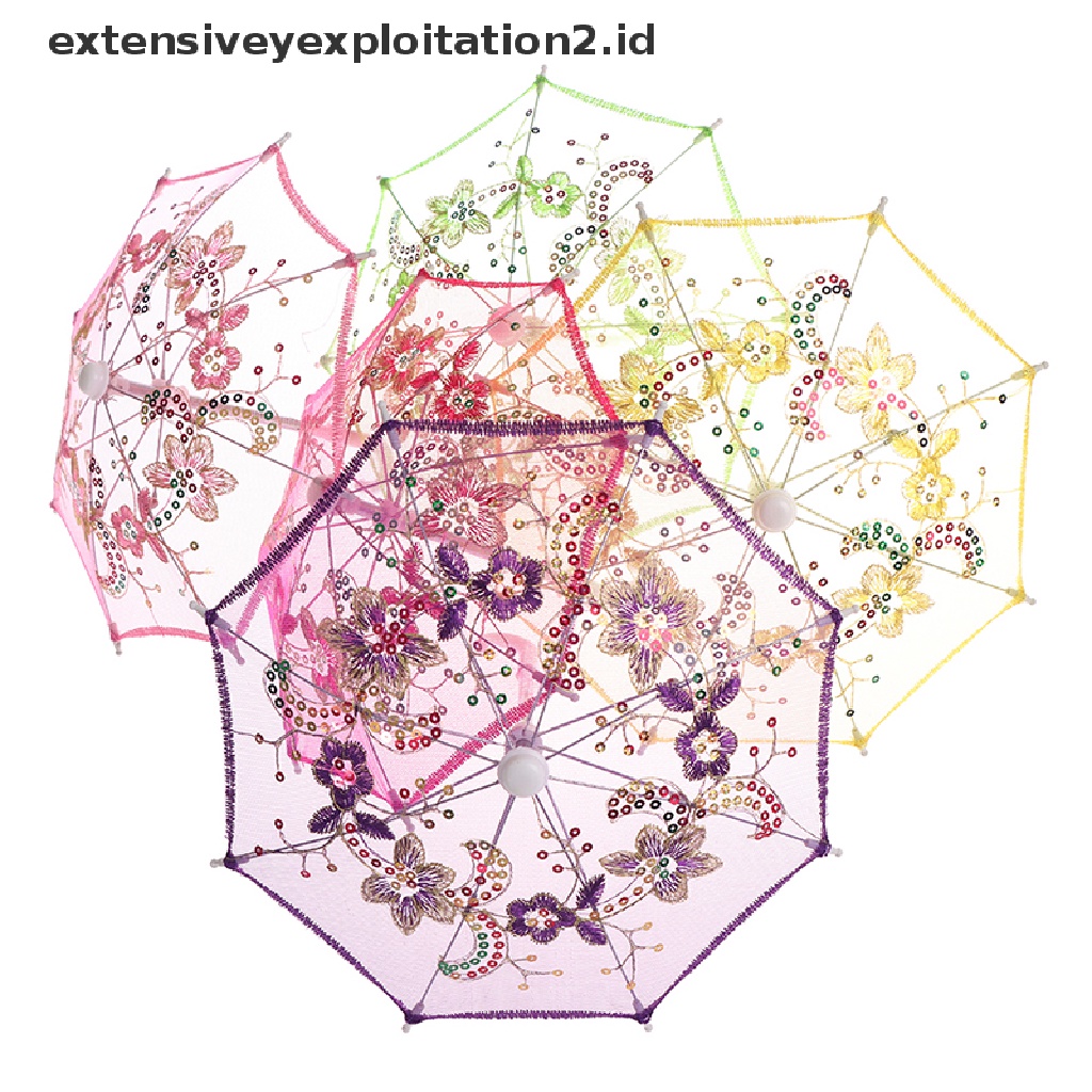 Payung Mini Handmade Motif Bordir Renda Gaya China Vintage Untuk Properti Pernikahan
