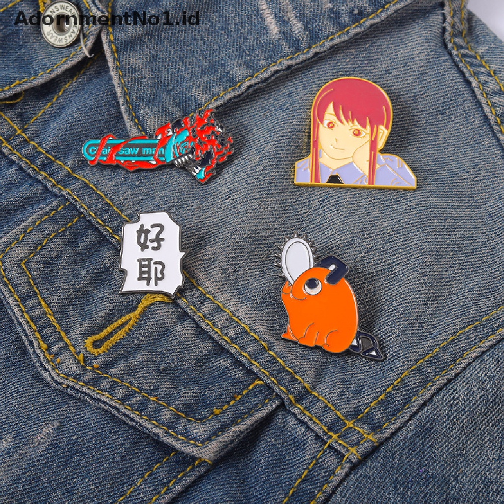 Bros Pin Enamel Desain Kartun Anime Jepang ^ AdornmentNo1 ^ Hell Maskot Makima Pochita