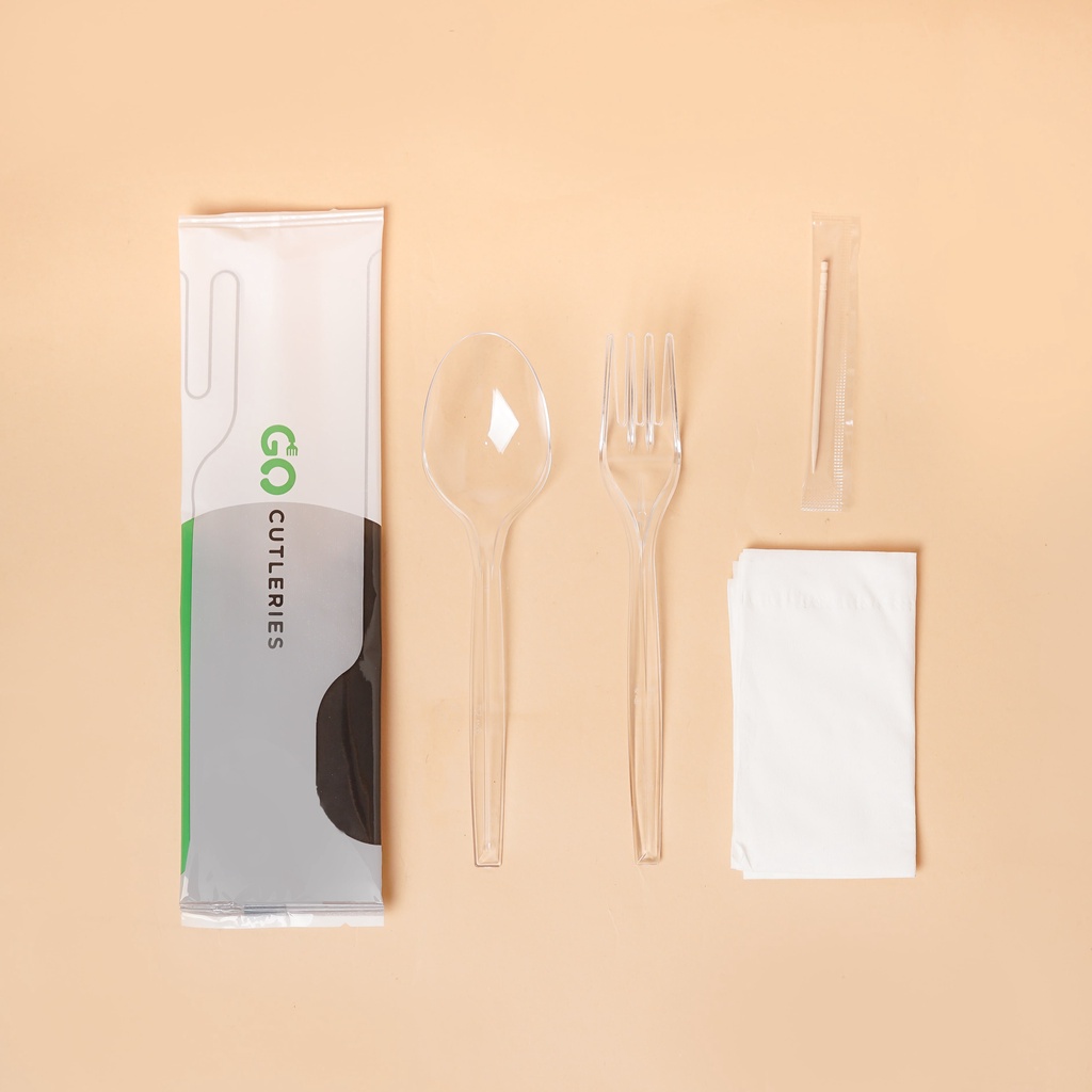 Set Sendok Garpu Higienis Plastik - Disposible Cutleries Set