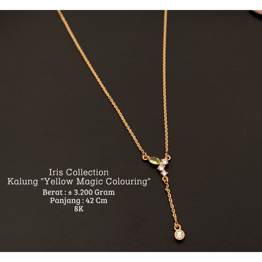 Kalung hwt iris edition wanita dewasa kadar 375 8 karat elegan simpel