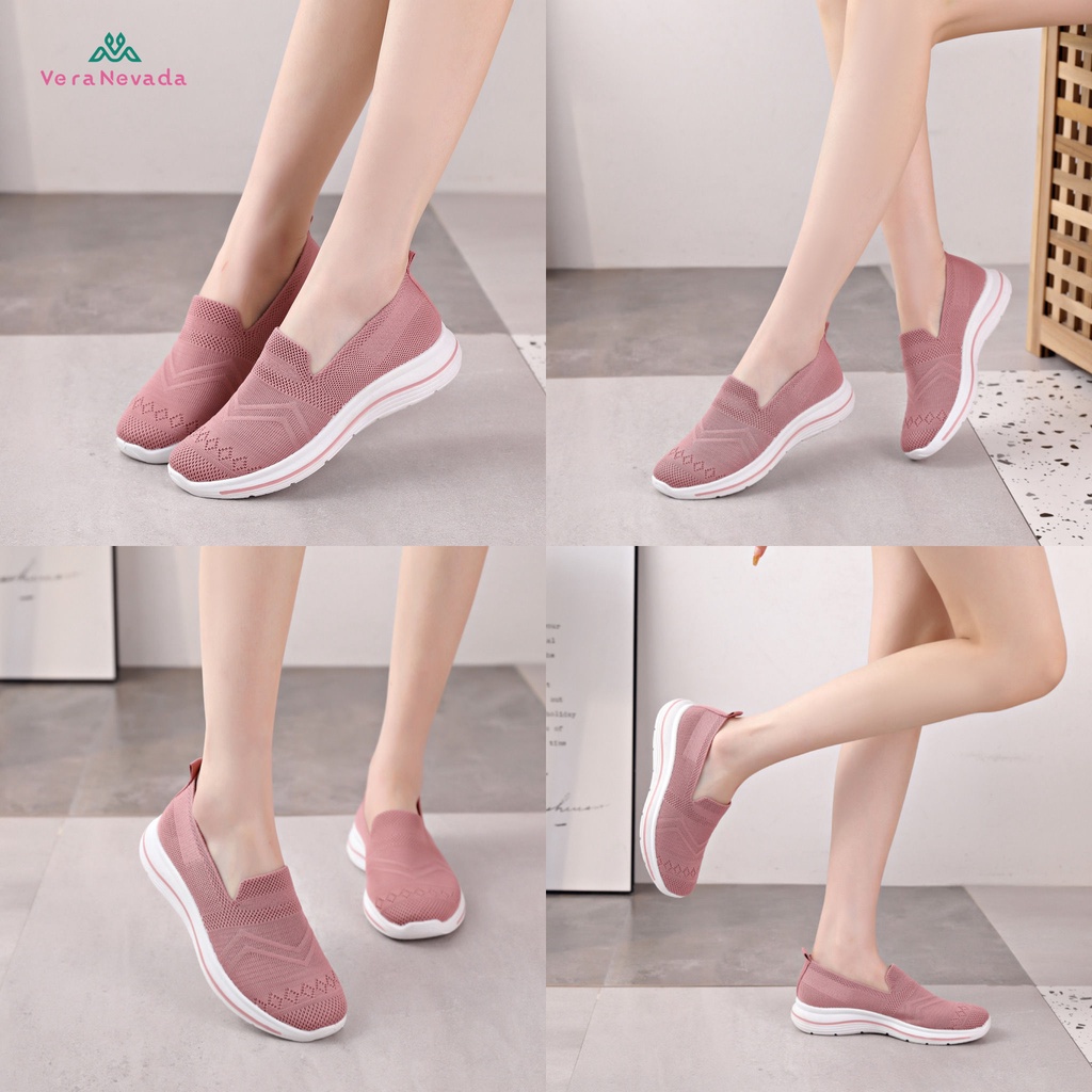 Vera Nevada Sepatu FlyKnit Flat Slip On Wanita Shoes #VL01