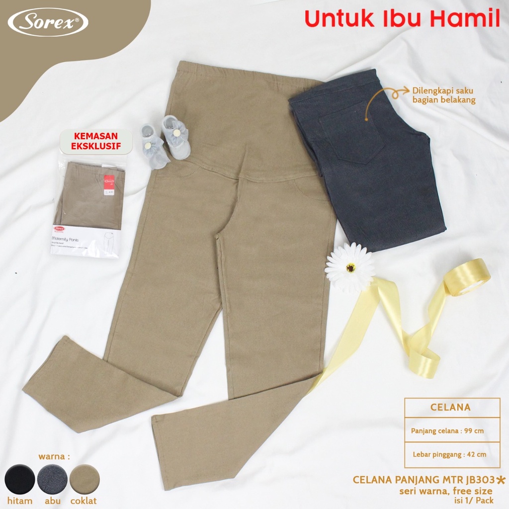 SOREX (1pcs) Celana Panjang Legging Hamil Kantor Freesize Big Size Bamboo 303 304 7004 401 402