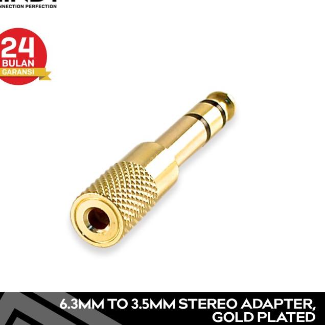 LINDY Audio Jack 6.3mm Male to 3.5mm Female Gold Plated Stereo