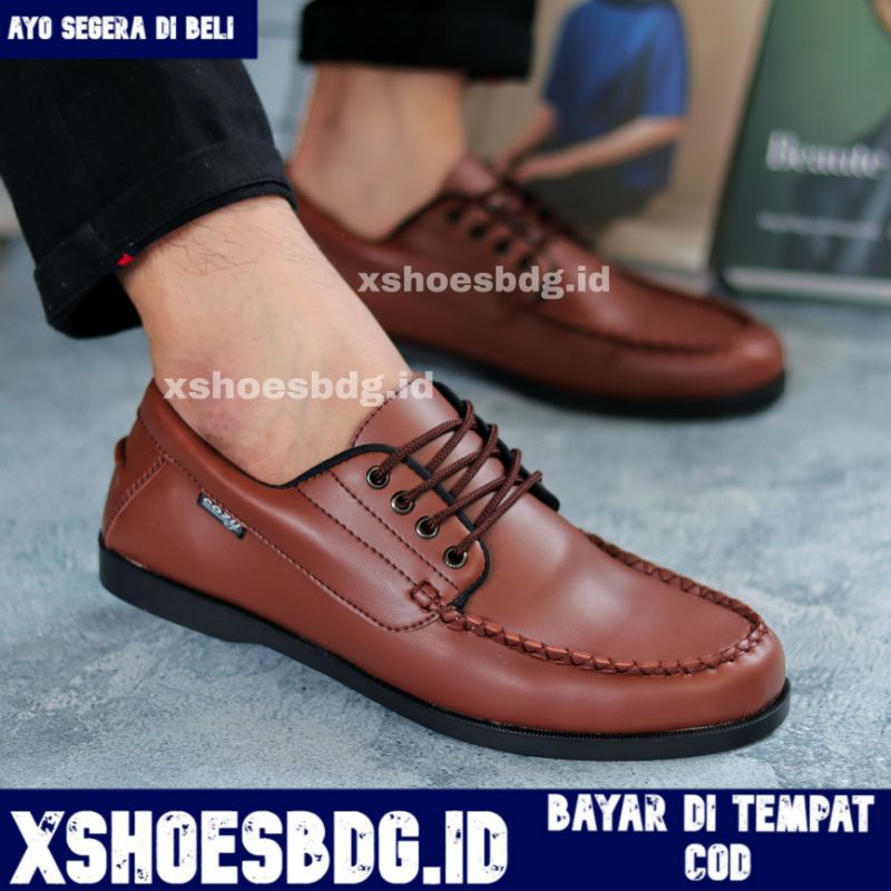 Sepatu Pantofel Kerja Formal Casual Kulit Sintetis Hitam Pria Xshoesbdg.id Monza