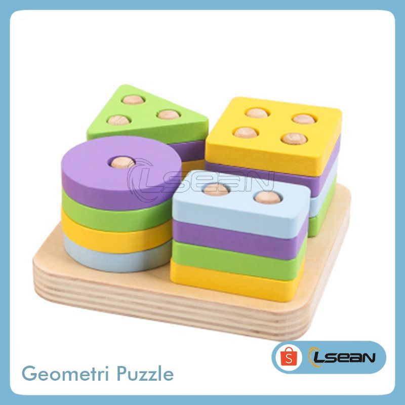 GEOMETRI PUZZLE | Matching Shapes Wooden Puzzle