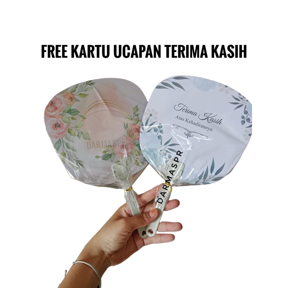 ( isi 50pcs ) kipas bunga shabby kemasan plastik free kartu ucapan