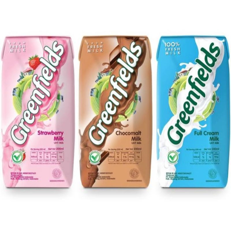 

Susu UHT Greenfields 200 ml isi 24 Pcs Exp. bagus