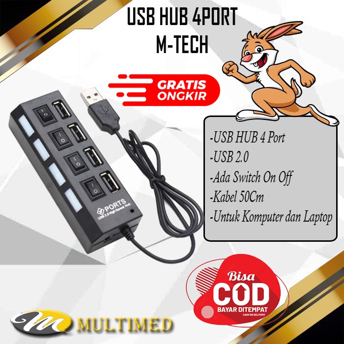 PROMO USB HUB 4 Port M-Tech USB 2.0