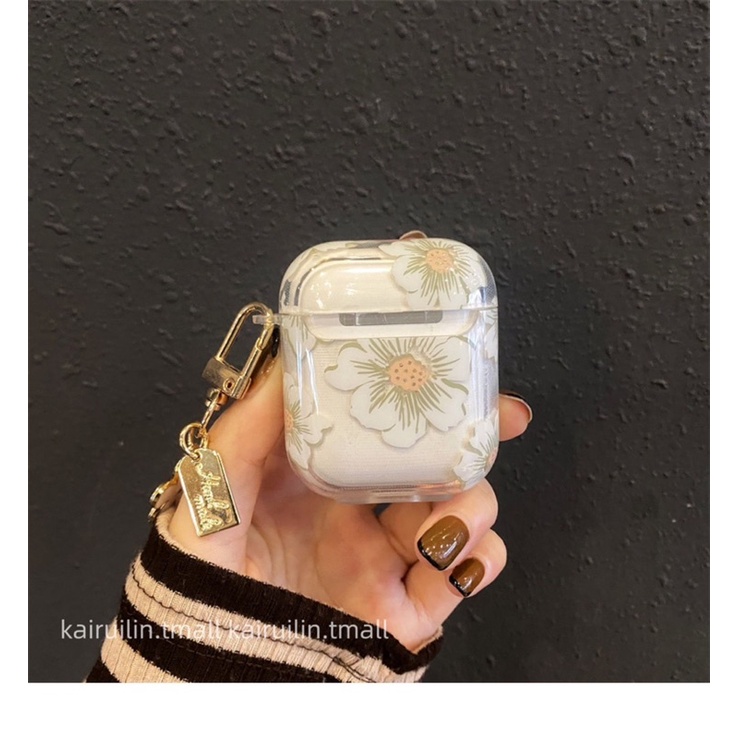 White Flower Softcase for Airpods 1 2 Pro 3 Case Casing Airpods Lucu