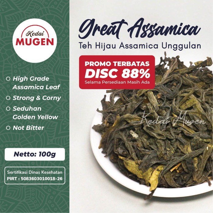 

BAYAR DITEMPAT Great Assamica Green Tea Teh Hijau Assamica Kualitas Ekspor 100g /TEH DIET/TEH