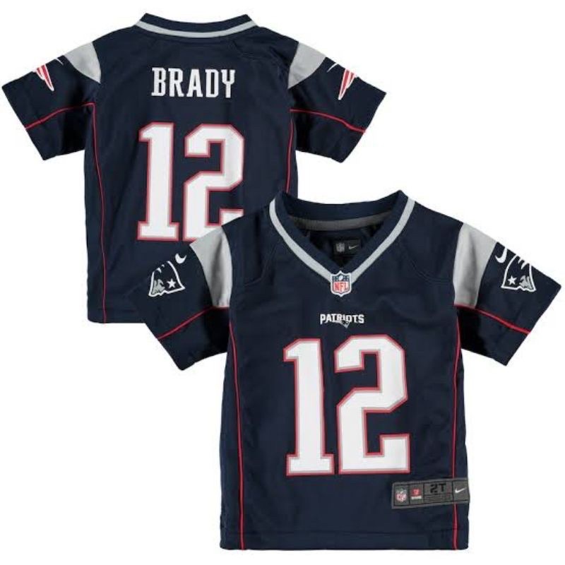 JERSEY NFL ANAK NEW ENGLAND PATRIOTS TOM BRADY NAVY PUTIH MERAH