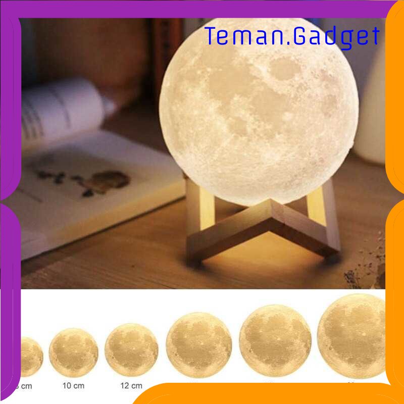 TG-LMP OUIO Lampu Tidur 3D Printed Moon Night Light Lamp 3 Color - OU15