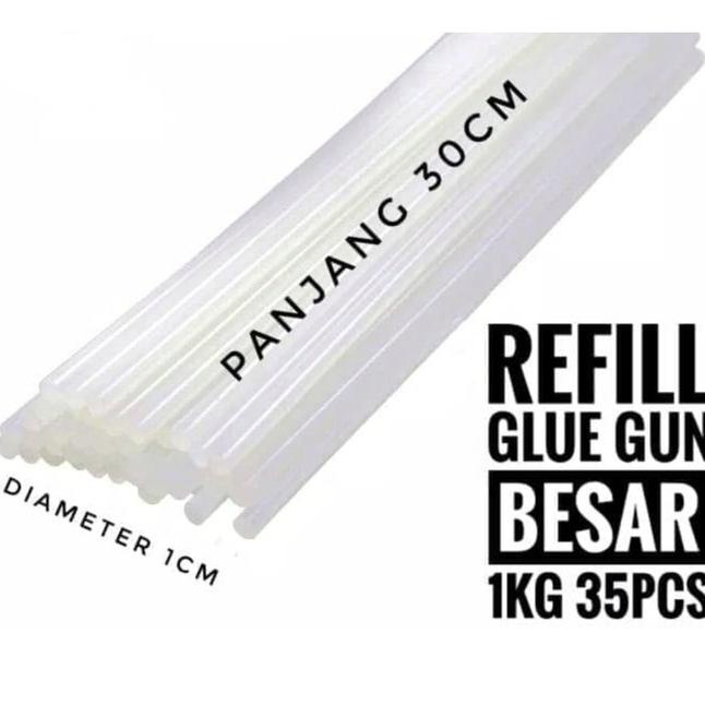 

ISI REFILL LEM TEMBAK BESAR 1 KG @ 35 STICK GLUEGUN LEM BAKAR BESAR - - BESAR KILOAN