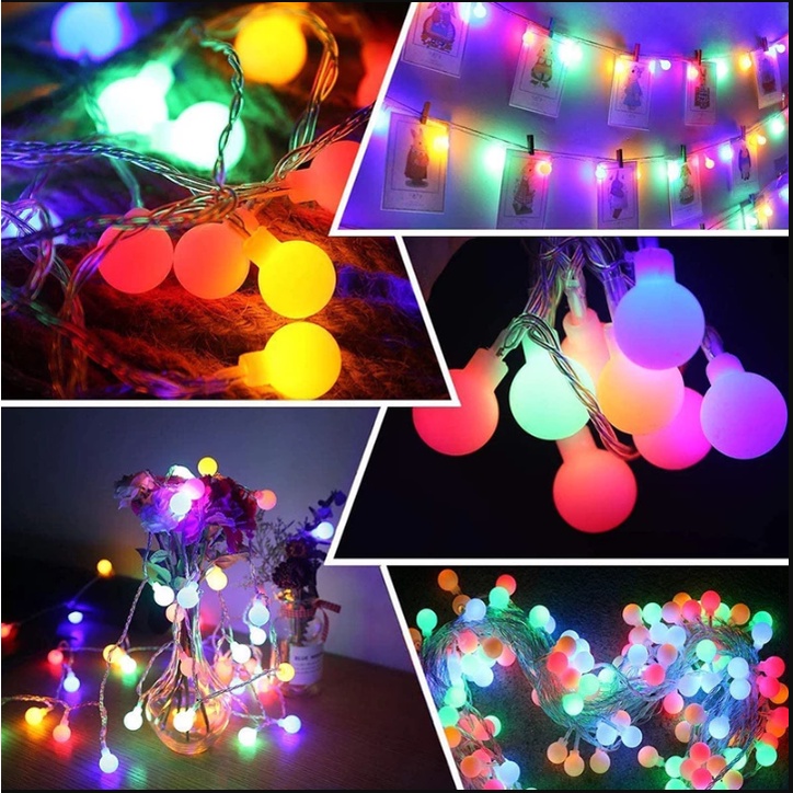 Lampu Tumblr Lampu Natal Tirai Panjang Led Matte Bola Lampu Berkemah Di Luar Ruangan String Lampu Peri Garland Tahan Air Lampu untuk Pesta Natal Halaman Teras Dekorasi