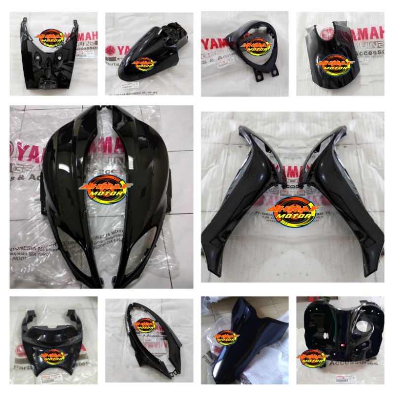 Paket Full Set Body Halus Fino Fi 125 Hitam Glossy Original Yamaha (13pcs)
