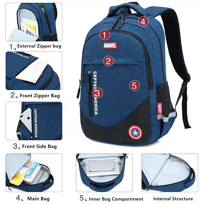 SPESIAL PROMO 7.7 - MARVEL TAS RANSEL SEKOLAH BACKPACK DISNEY MARVEL TAS SEKOLAH UNTUK ANAK LAKI-LAKI SD SMP SMA KULIAH KERJA