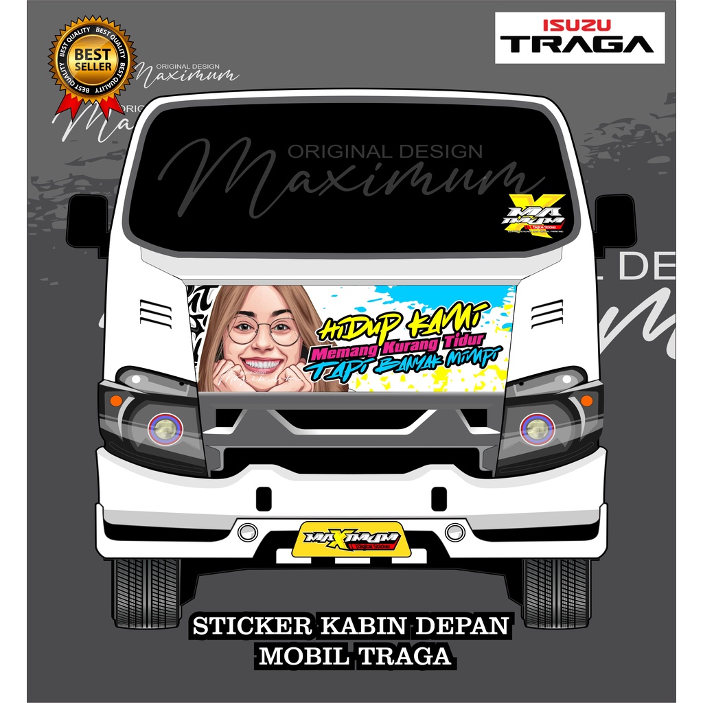 STICKER KABIN DEPAN  ISUZU TRAGA /STICKER KABIN  DEPAN ISUZU TRAGA CUSTOM-DUNIASTICKER-A07