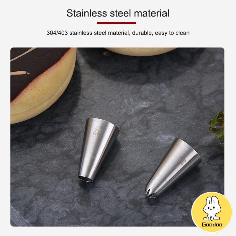 Cupcake Nozzles Stainless steel piping nozzle Stainless steel piping nozzle Spuit Baking Cake Decorator -Doo