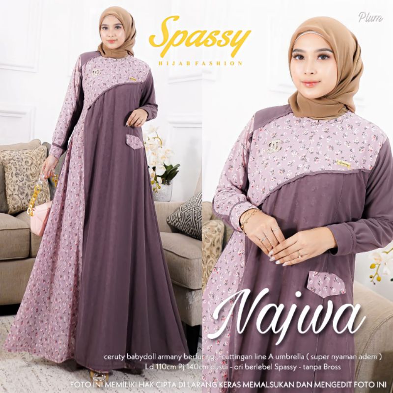 Najwa Gamis Dress Busui Ori by Spassy