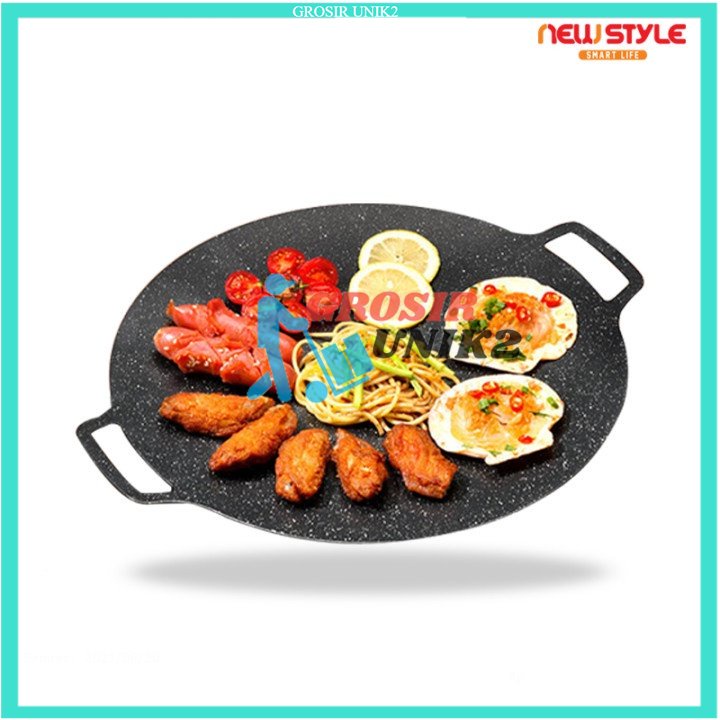 GRILLPLATE 34CM  Panggangan Multi Grill Pan / Wajan Panggang Keramik Panggang Daging Alat Pemanggang Panci BBQ Non-stick