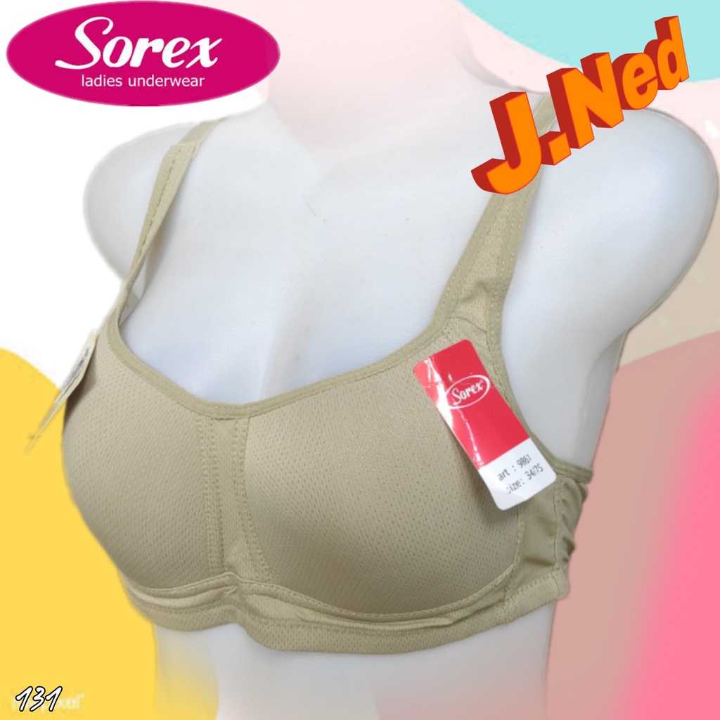 J131 BRA SOREX TALI LEBAR BUSA TANPA KAWAT EXTRA COMFORT CUP B  SIXE 34 - 40